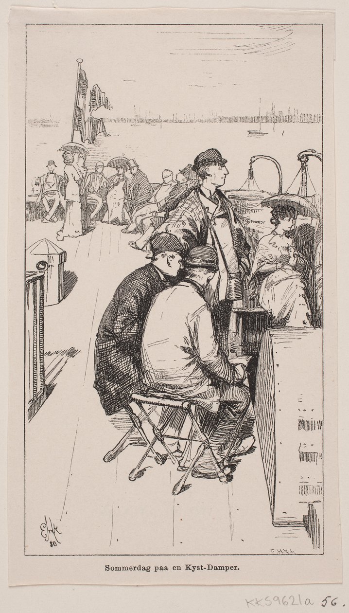 Sommerdag på en kystdamper af F. Hendriksen