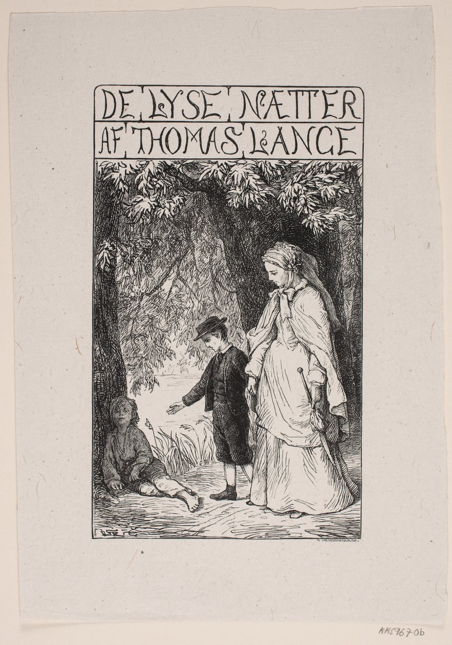 Titelblad til Th. Lange "De lyse nætter" af F. Hendriksen
