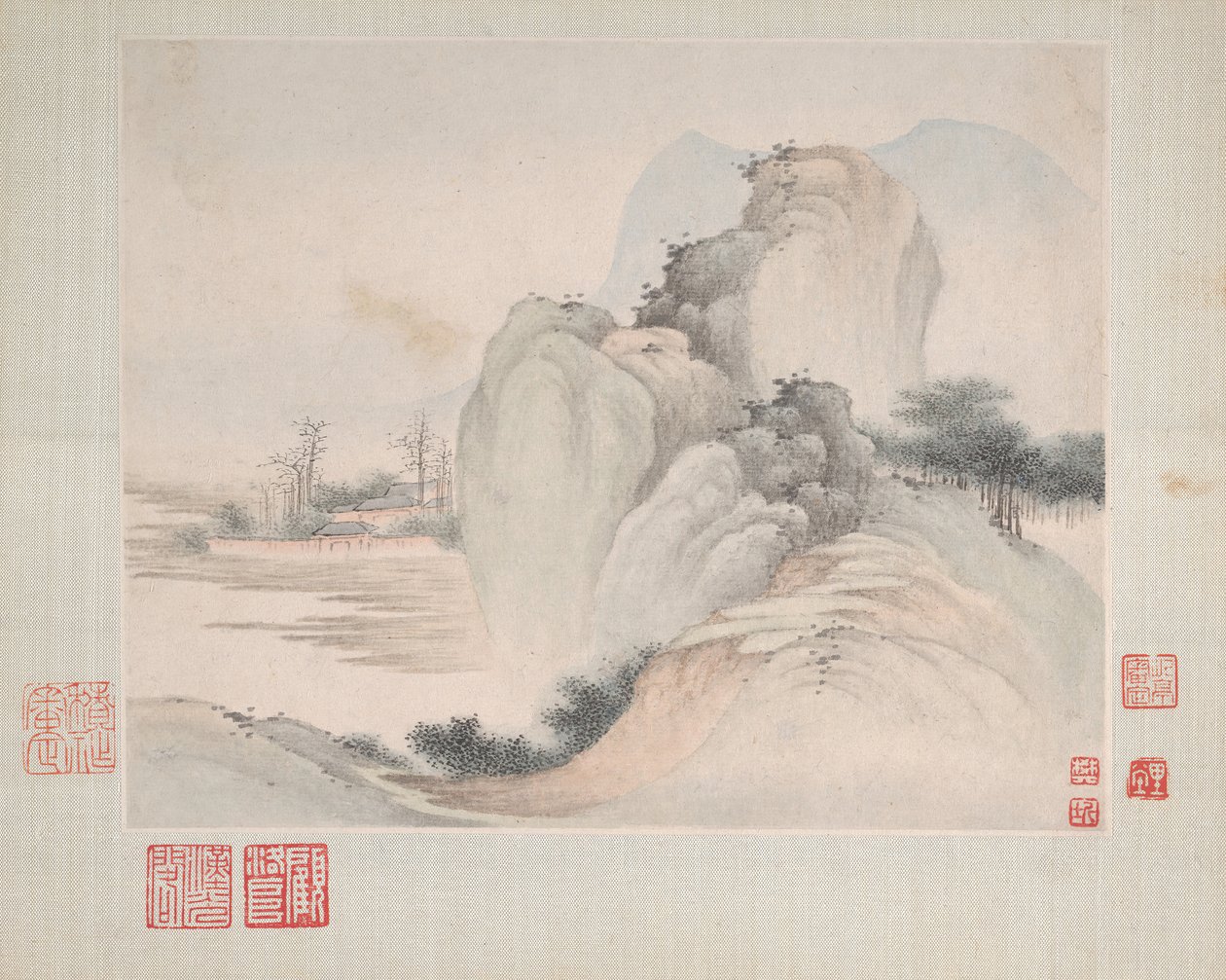 Landskaber malet for Yuweng, dateret 1673. af Fan Qi