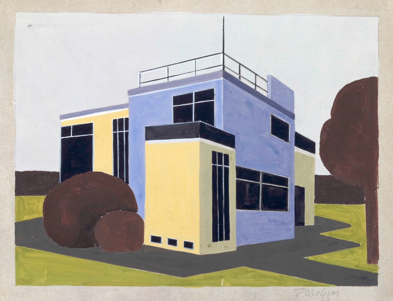 Design for et parcelhus, 1923. af Farkas Molnar