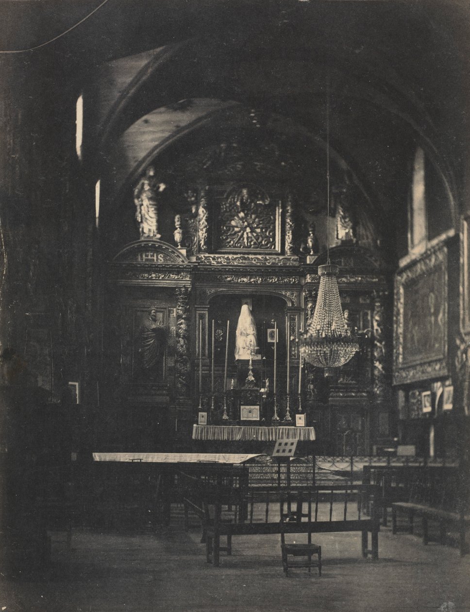 Kirkens interiør, ca. 1855. af Farnham Maxwell Lyte