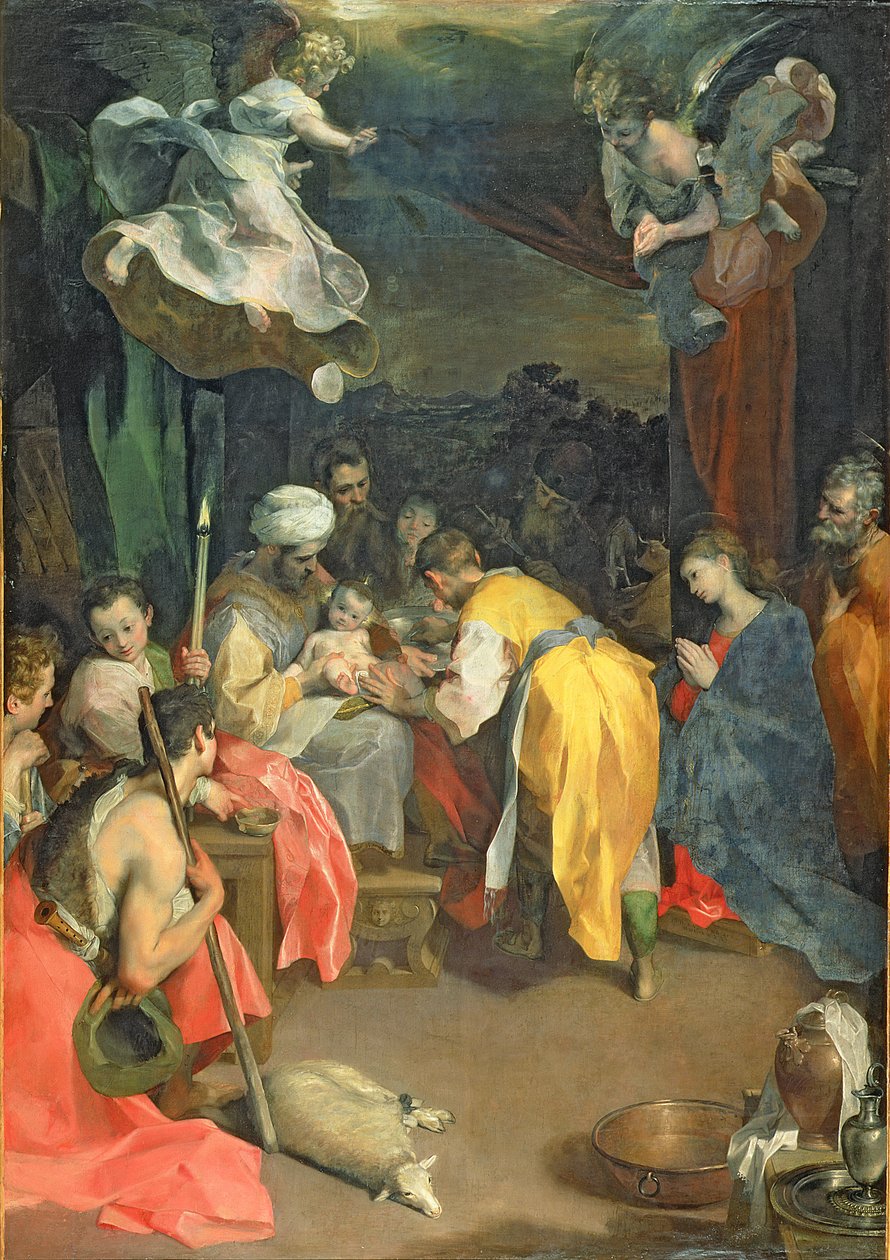 The Circumcision of Christ, 1590 olie på lærred detalje af 83818 af Federico Fiori Barocci or Baroccio