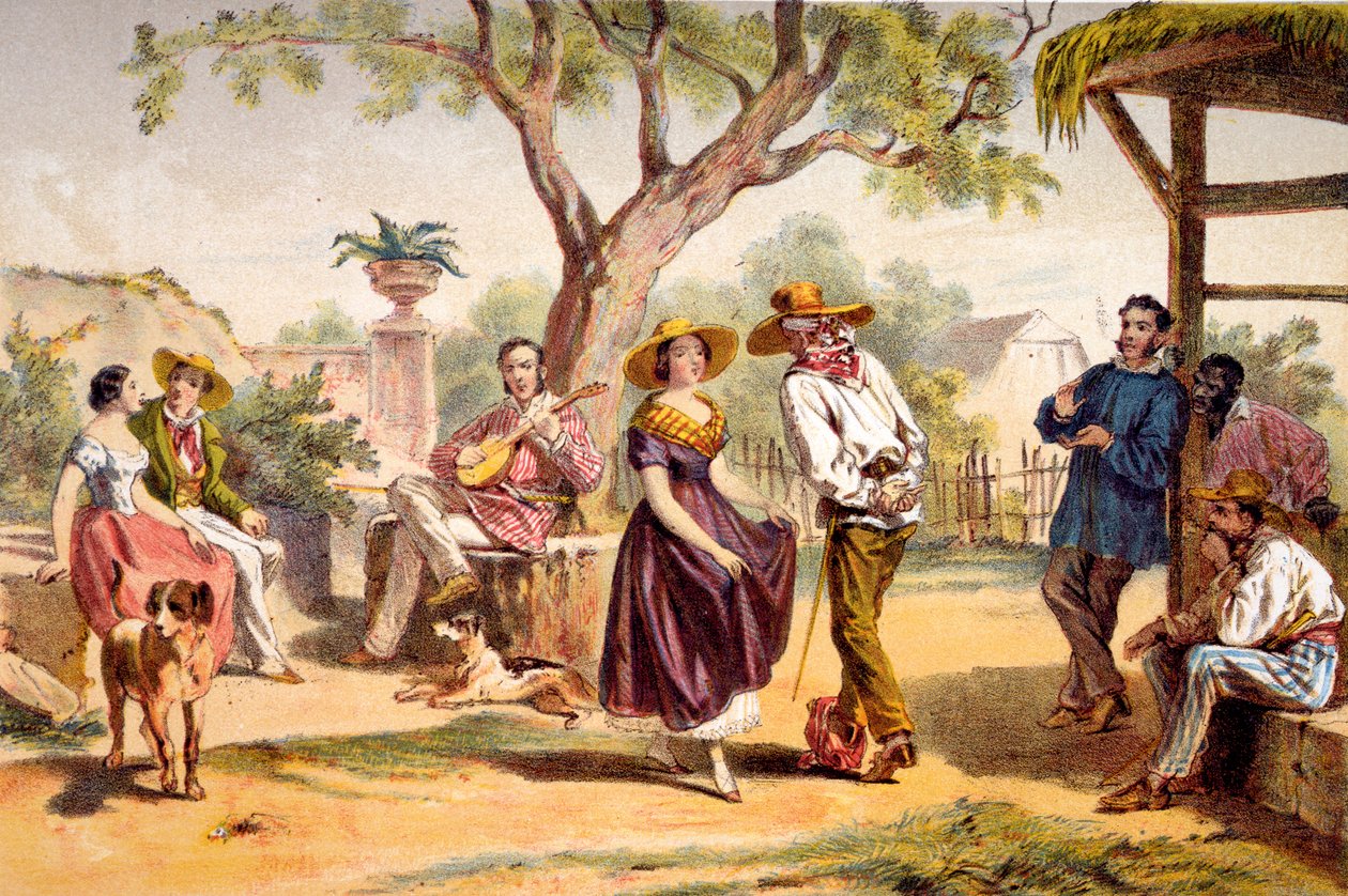 Zapateado - national dans, 1840 af Federico Mialhe