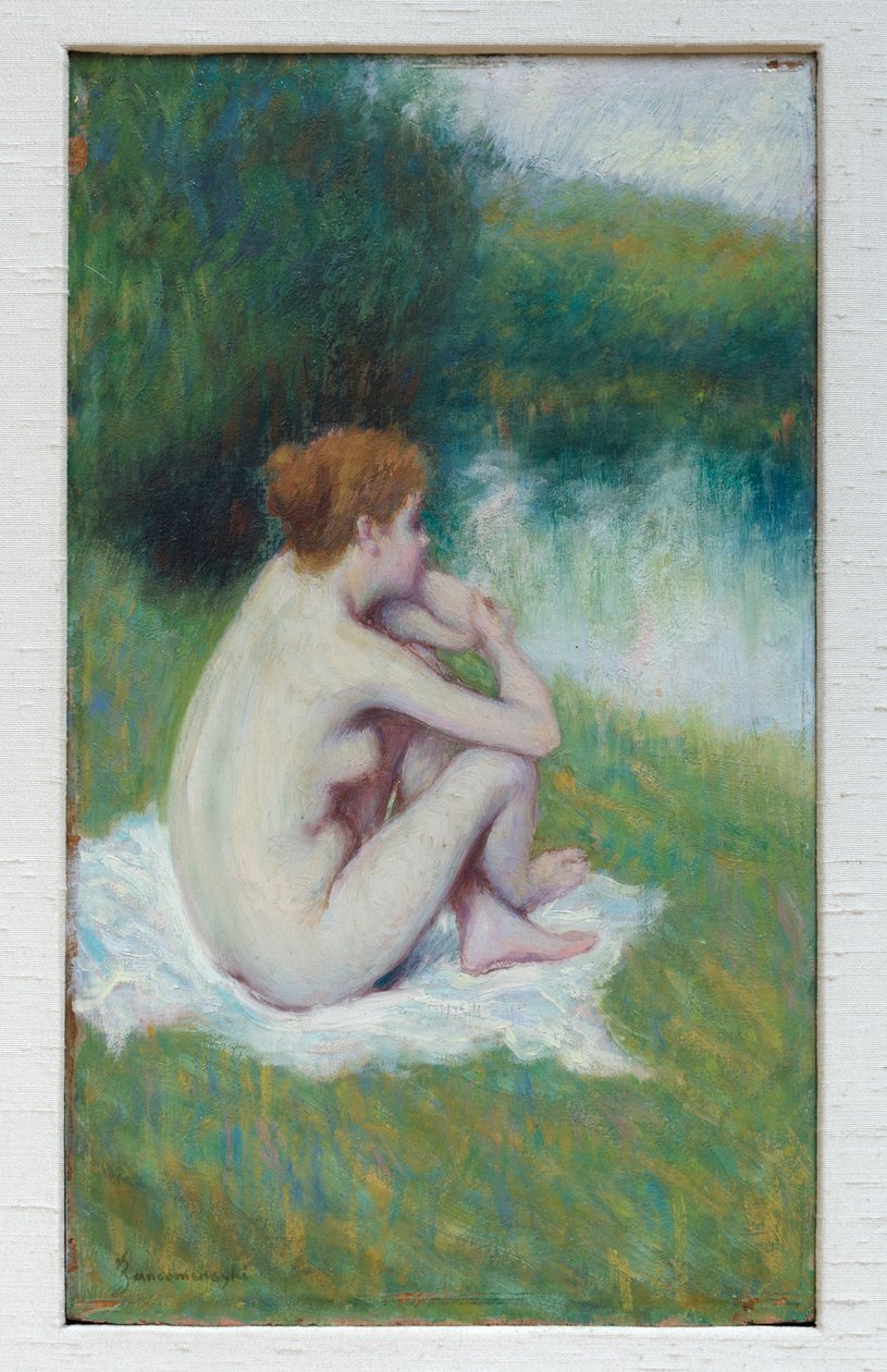 Efter badet, ca. 1886-90 (olie på panel) af Federigo Zandomeneghi