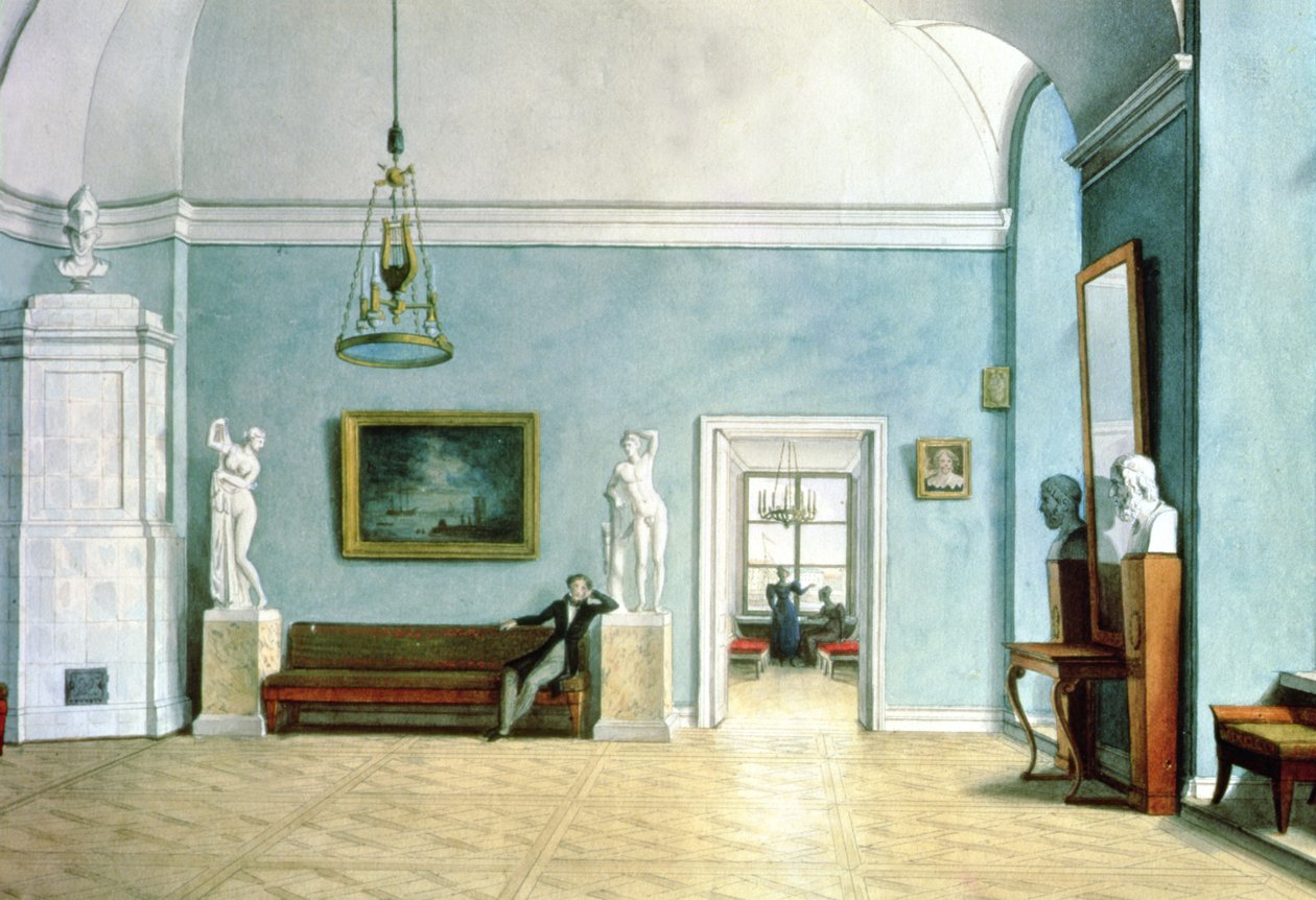 Nyklassisk interiør, ca. 1820 af Fedor Petrovich Tolstoy