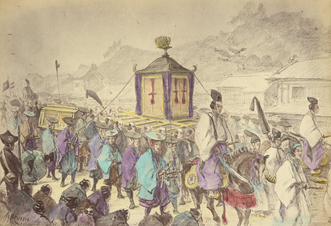 Mikadoens procession af Felice Beato