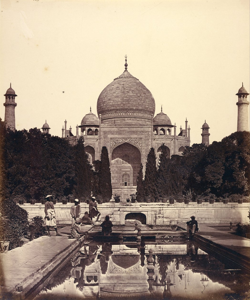 Taj Mahal med springvandene af Felice Beato