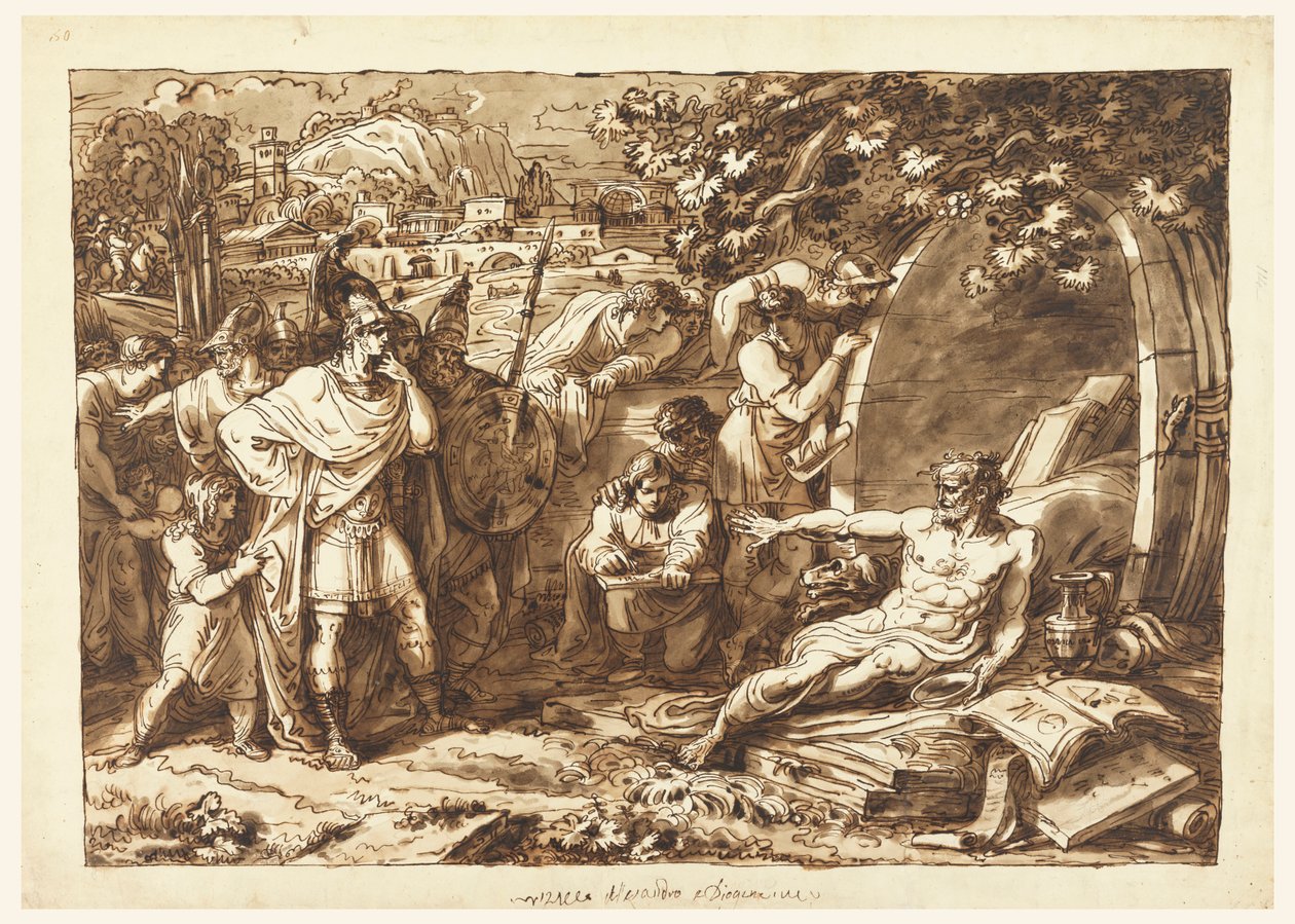 Alexander den Store og Diogenes af Felice Giani