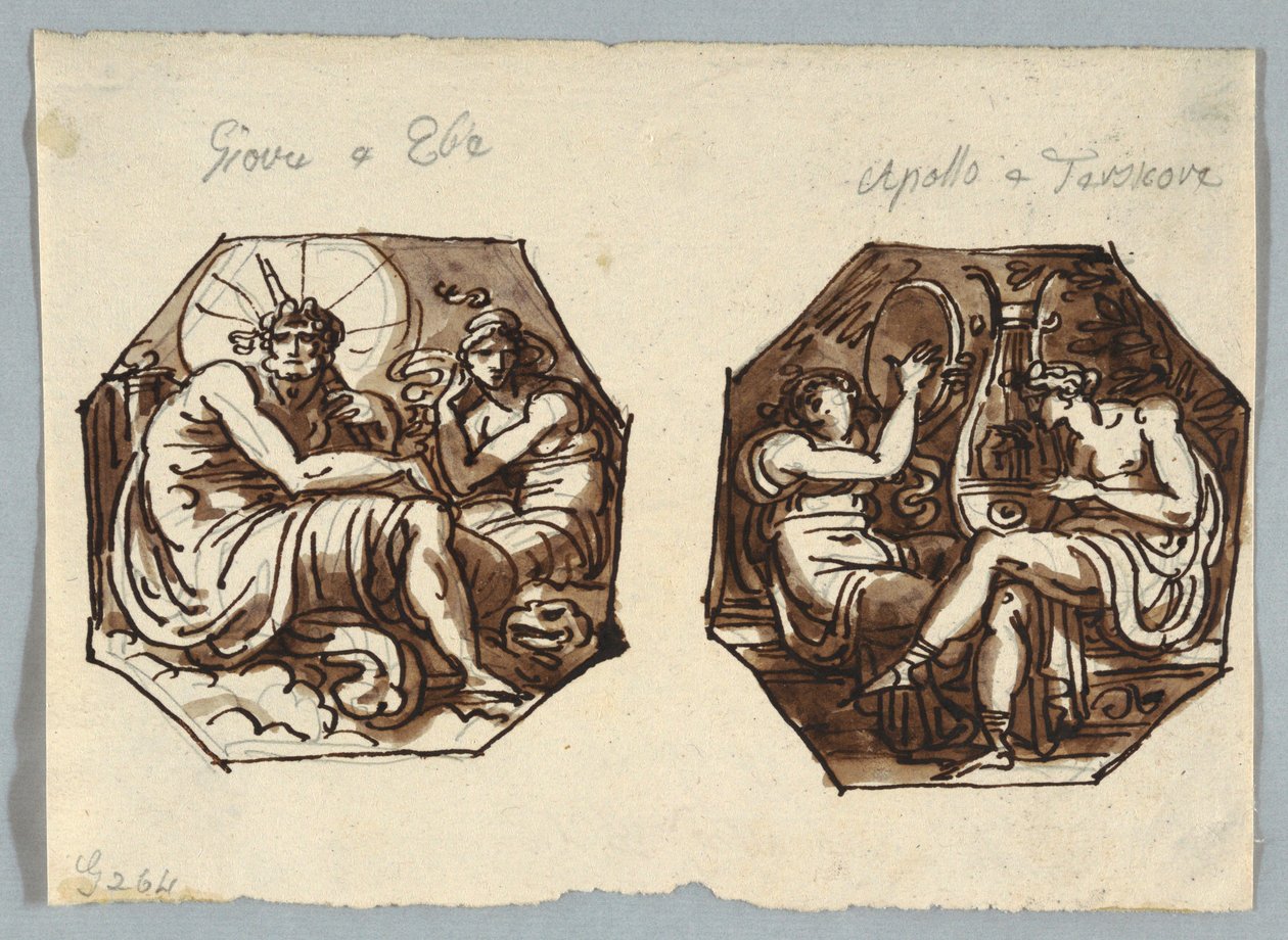 Jupiter og Hebe, Apollo og Terpsichore. af Felice Giani
