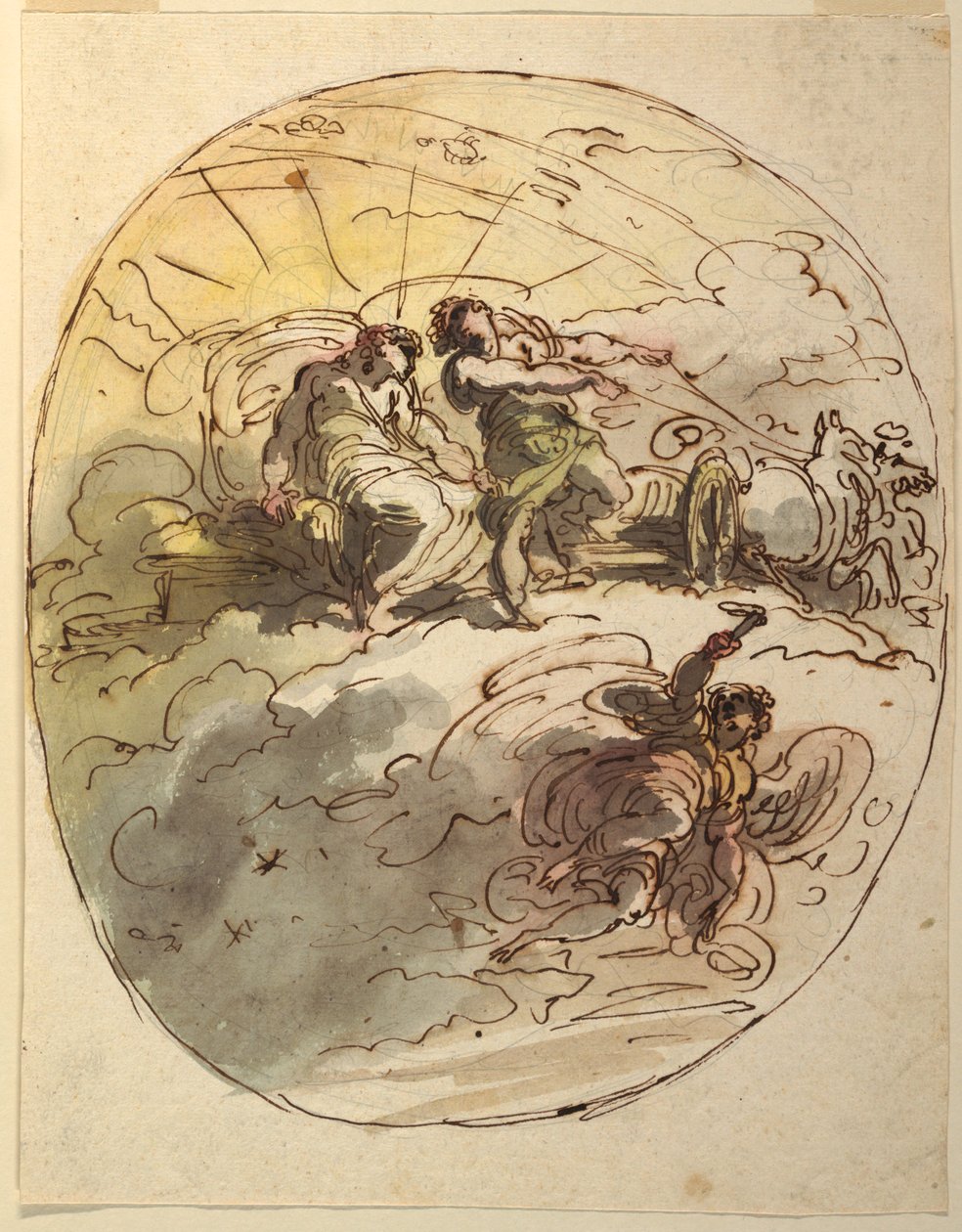 Phaeton byder Apollo farvel af Felice Giani