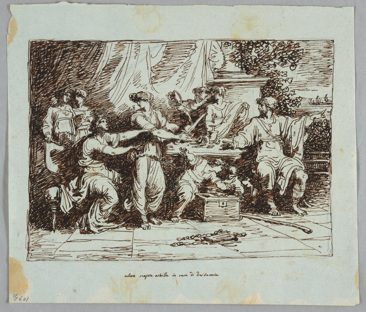 Ulysses opdager Achilleus i Skyros af Felice Giani