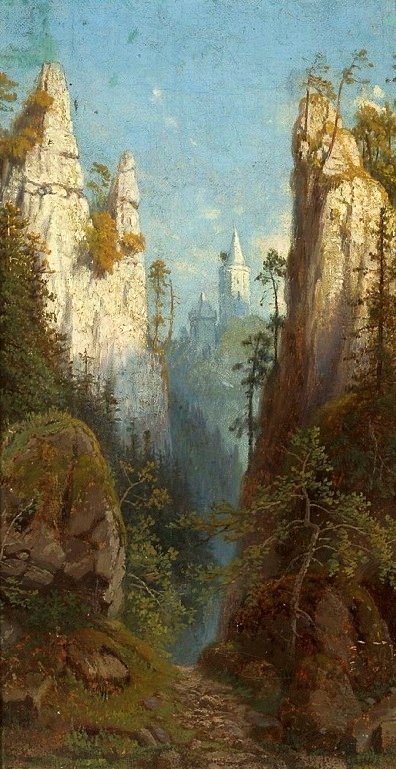 Udsigt over Ojcow Castle Ojcow upon Pradnik. af Feliks Brzozowski