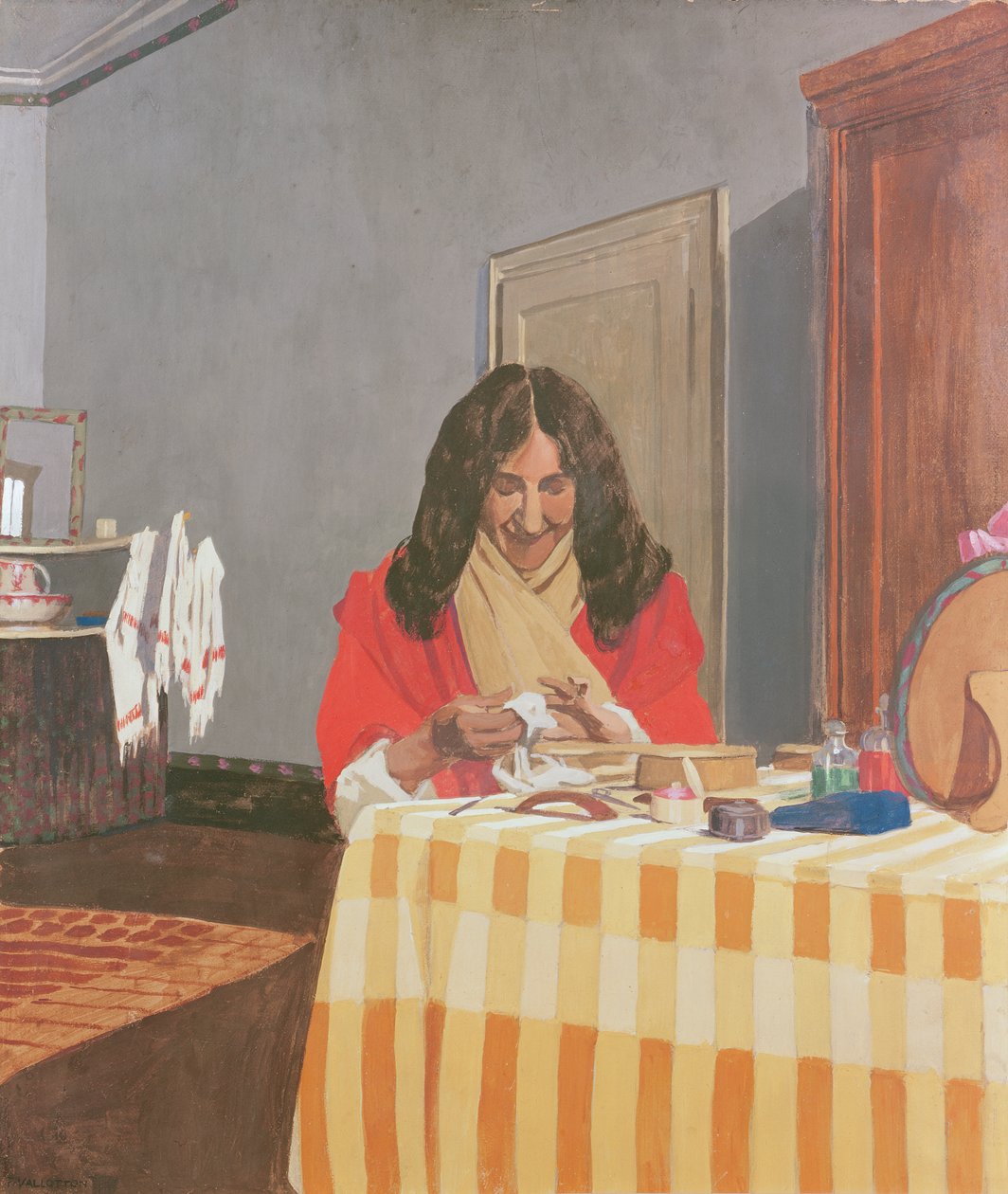 Portræt af fru Vallotton af Felix Edouard Vallotton