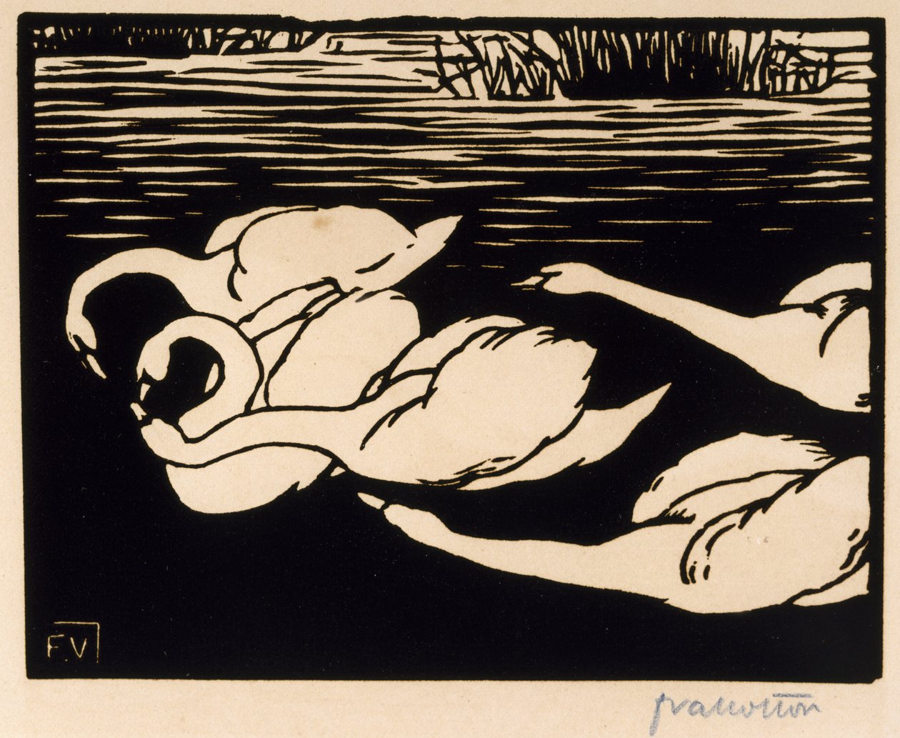 Svanerne, 1892 af Felix Edouard Vallotton