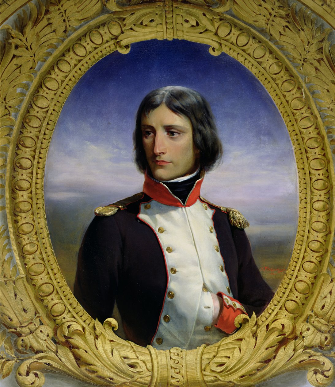 Napoleon Bonaparte (1769-1821) som oberstløjtnant for 1. bataljon af Korsika, 1834 af Felix Philippoteaux