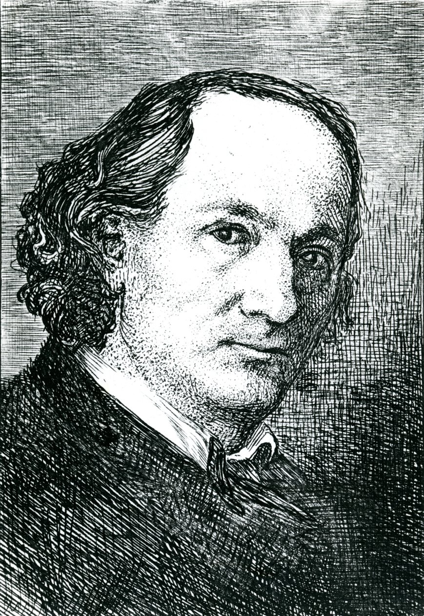 Charles Baudelaire (1821-67) (gravering) (s/h foto) af Felix (after) Bracquemond