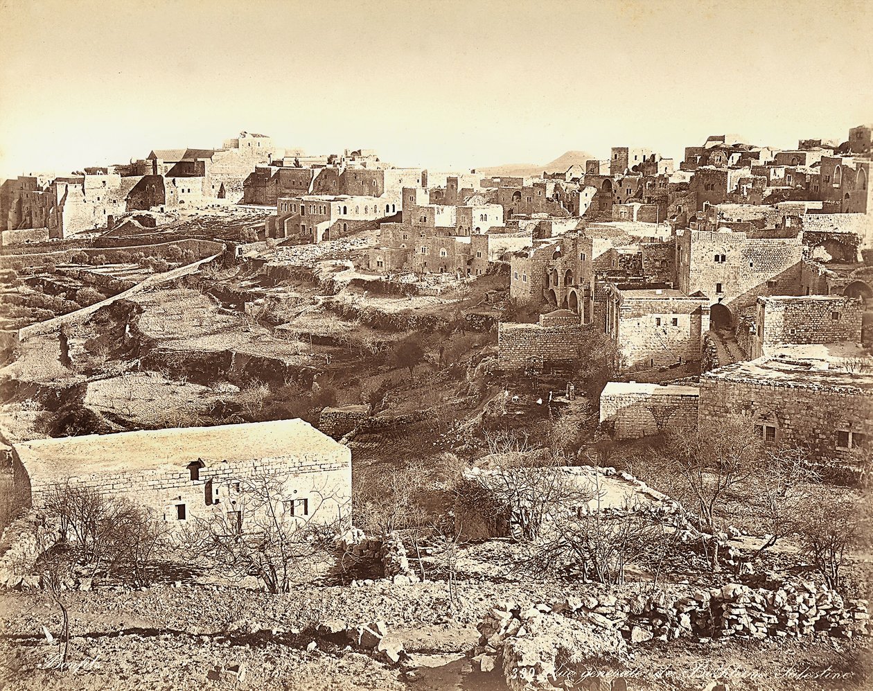 Panoramaudsigt over Betlehem, Israel af Félix Bonfils