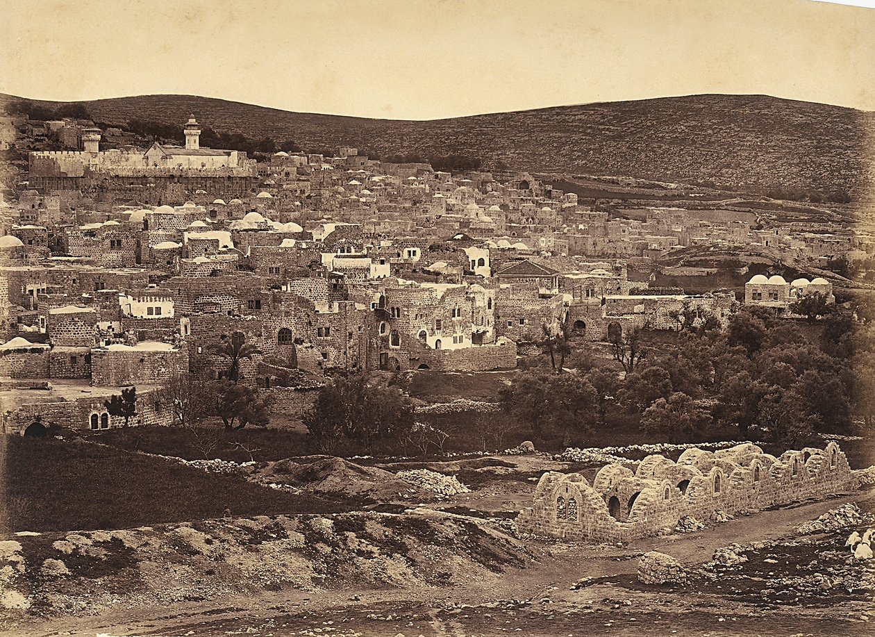Panoramaudsigt over Nazareth, Israel af Félix Bonfils