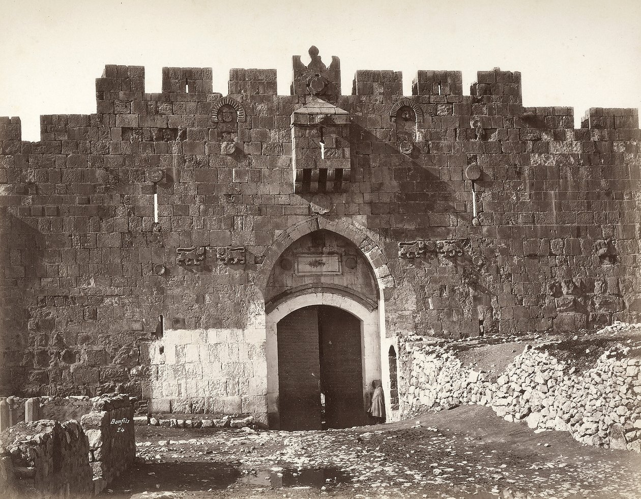 Saint Stephen Gate i Jerusalem af Félix Bonfils