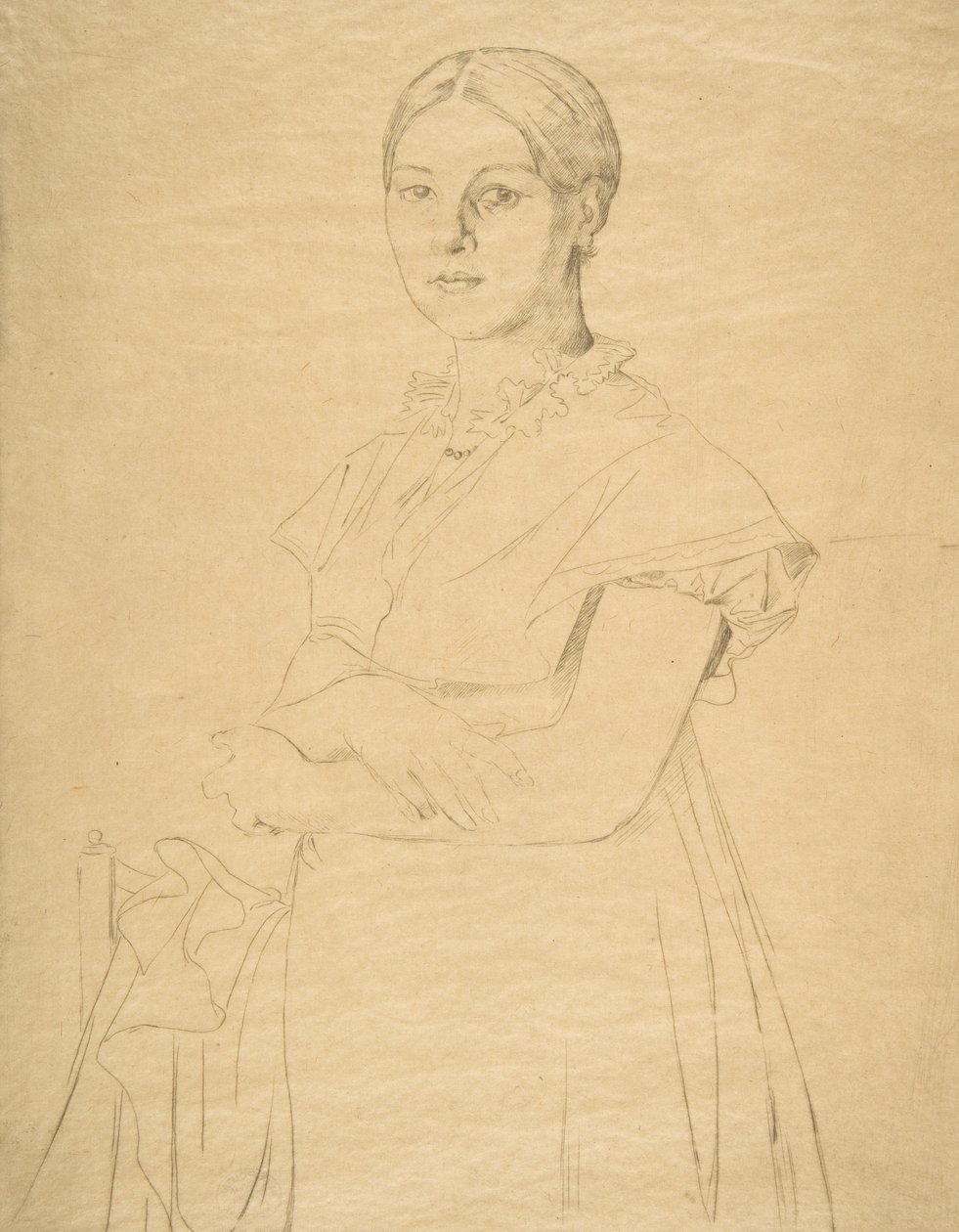 Madame Granger, efter Ingres, 1867. af Felix Bracquemond