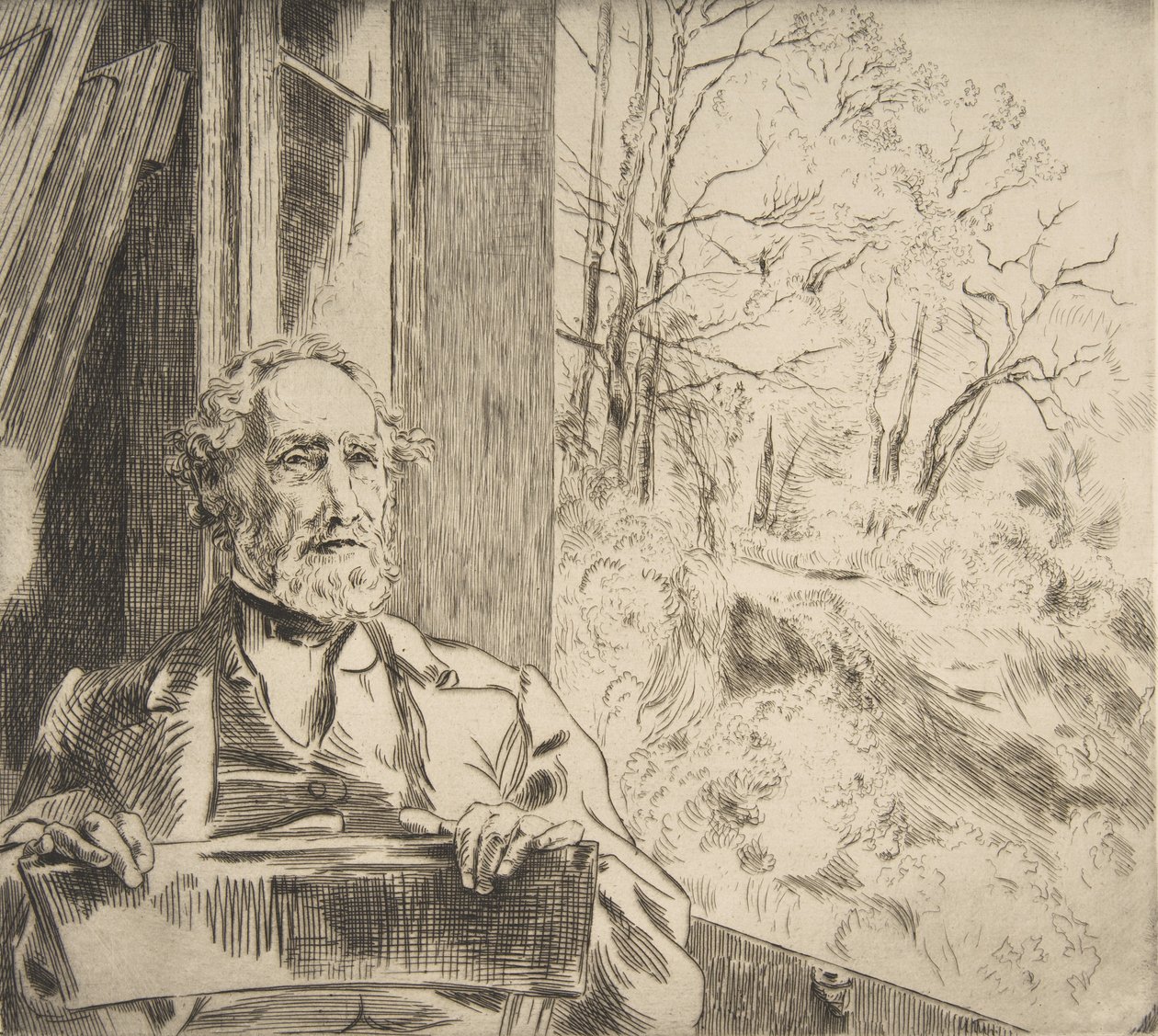 Portræt af Meyer-Heine, 1872. af Felix Bracquemond