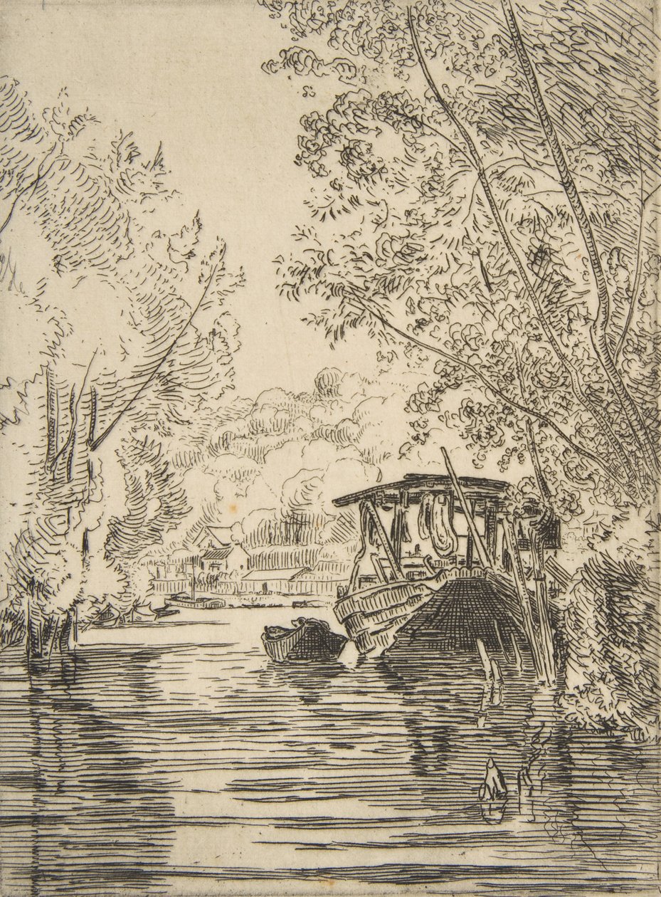 Farverens båd Bas-Meudon, ca. 1868. af Felix Bracquemond