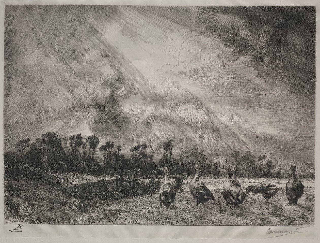 Stormskyen, 1878-1887. af Felix Bracquemond