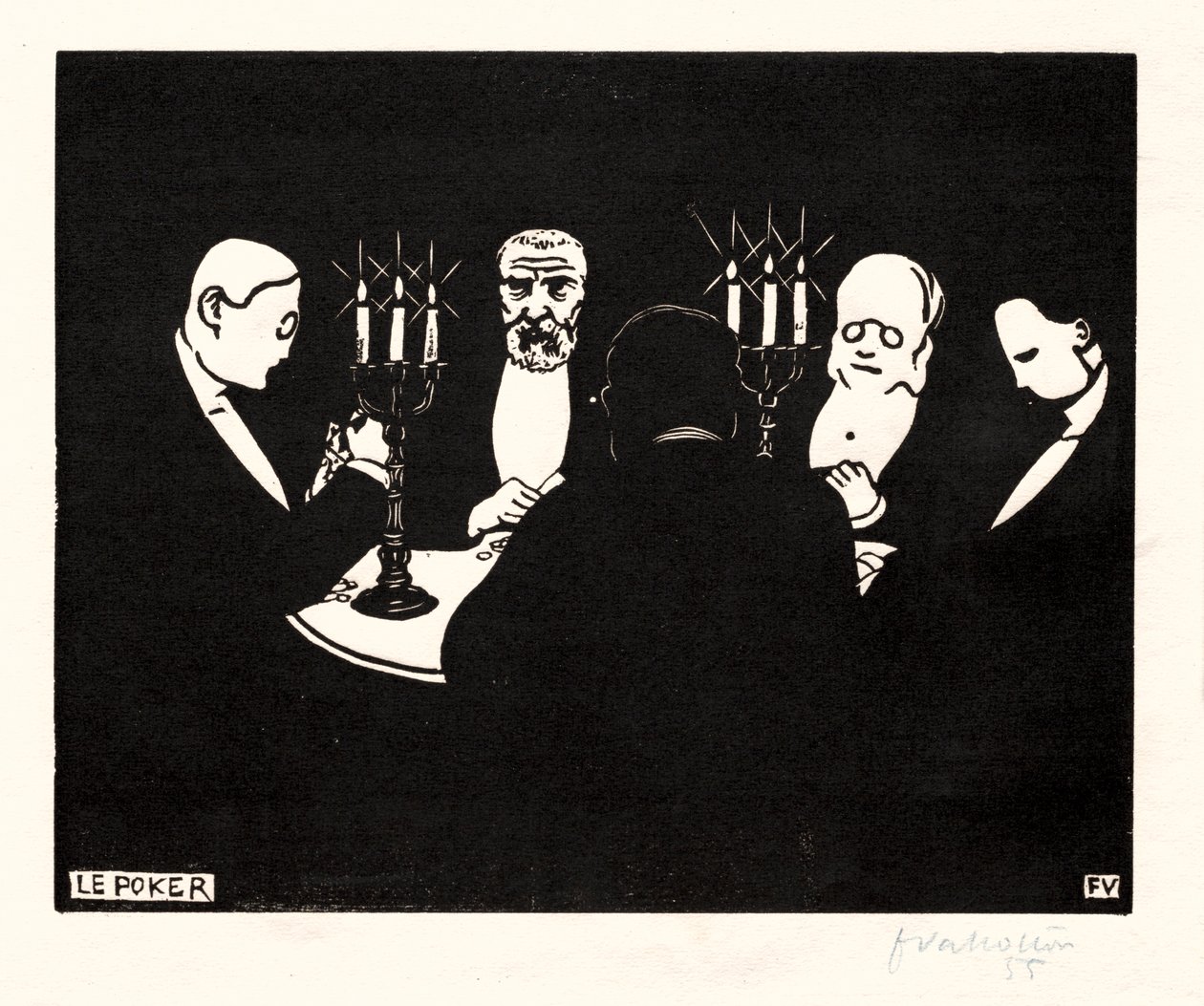 Poker, 1896. af Felix Edouard Vallotton