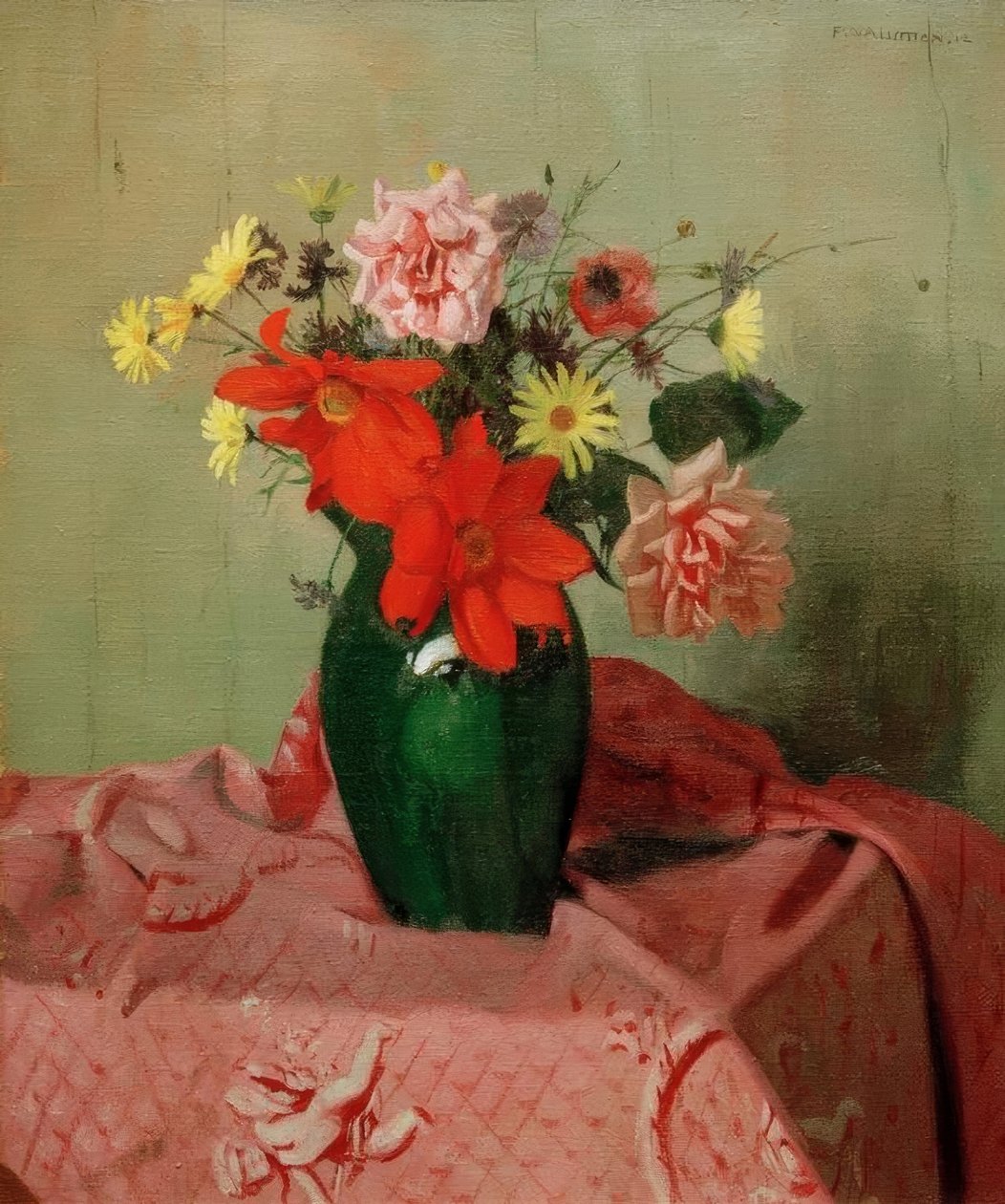 Roser og dahliaer af Felix Edouard Vallotton