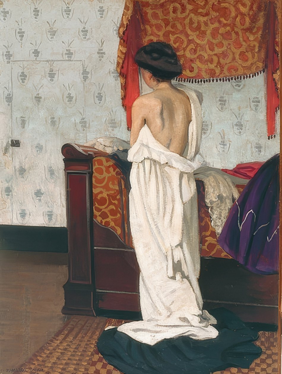 Back act i et interiør. 1902 af Felix Edouard Vallotton