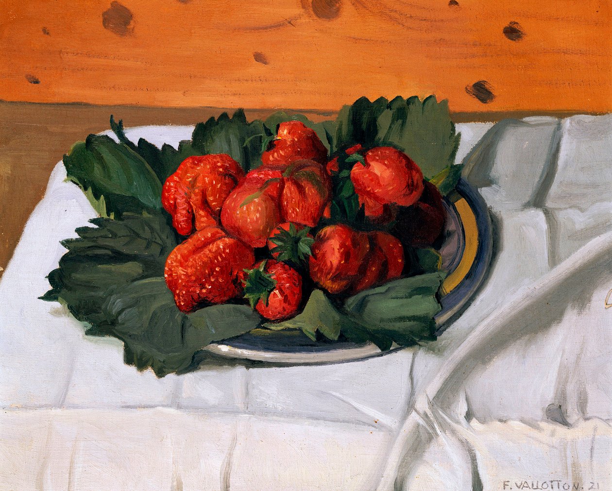 Stilleben med jordbær, 1921 af Felix Edouard Vallotton