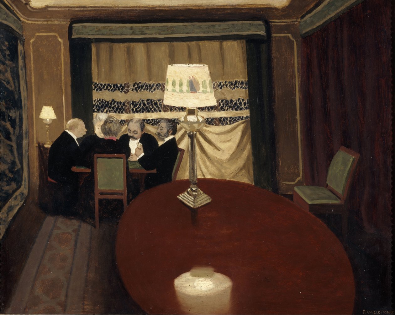 Pokerspillet, 1902 af Felix Edouard Vallotton