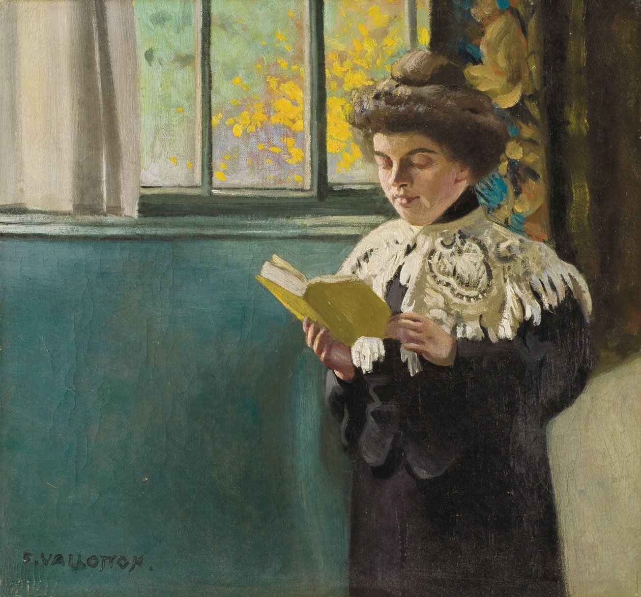 Kvinde læser ved et vindue, ca. 1904 af Felix Edouard Vallotton