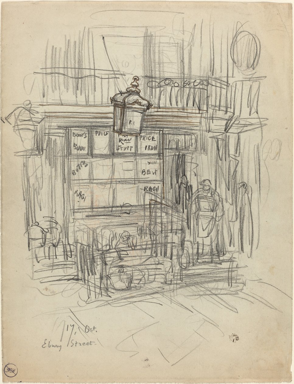 Ebury Street, 1876 eller 1879. af Felix Hilaire Buhot