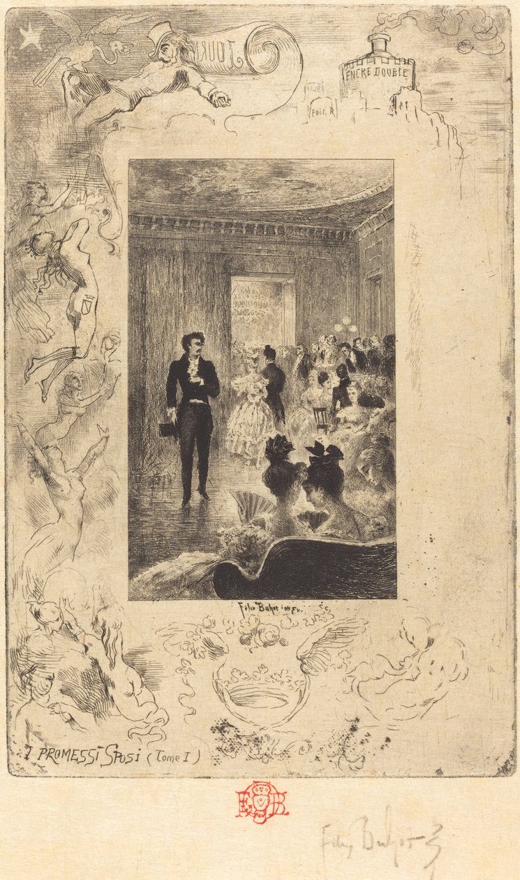 I Promessi Sposi (De forlovede) af Felix Hilaire Buhot