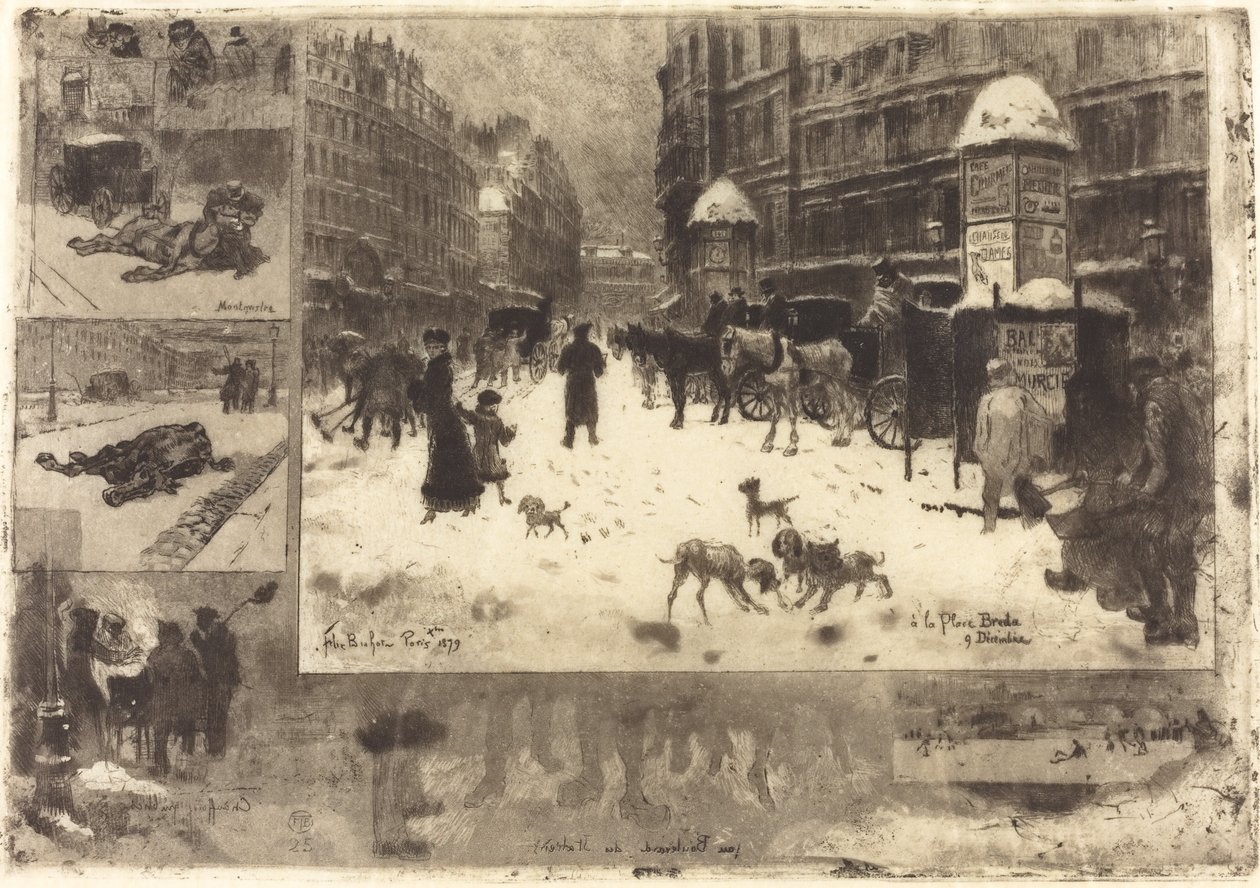 Vinter i Paris Vinter i Paris, 1879. af Felix Hilaire Buhot