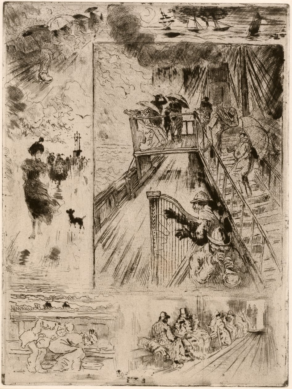 Passagen Passagen, 1879-1885. af Felix Hilaire Buhot