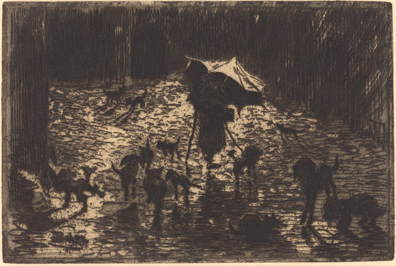Les Noctambules The Night Prowlers, 18761877. af Felix Hilaire Buhot