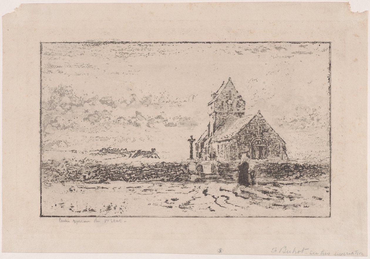 Jobourg Kirke, 1887. af Felix Hilaire Buhot