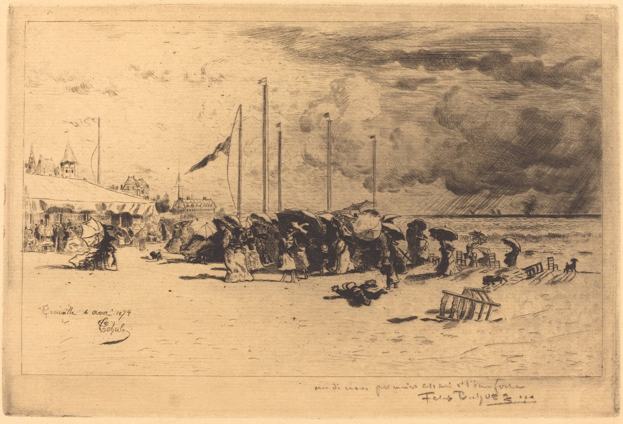 Squall ved Trouville af Felix Hilaire Buhot