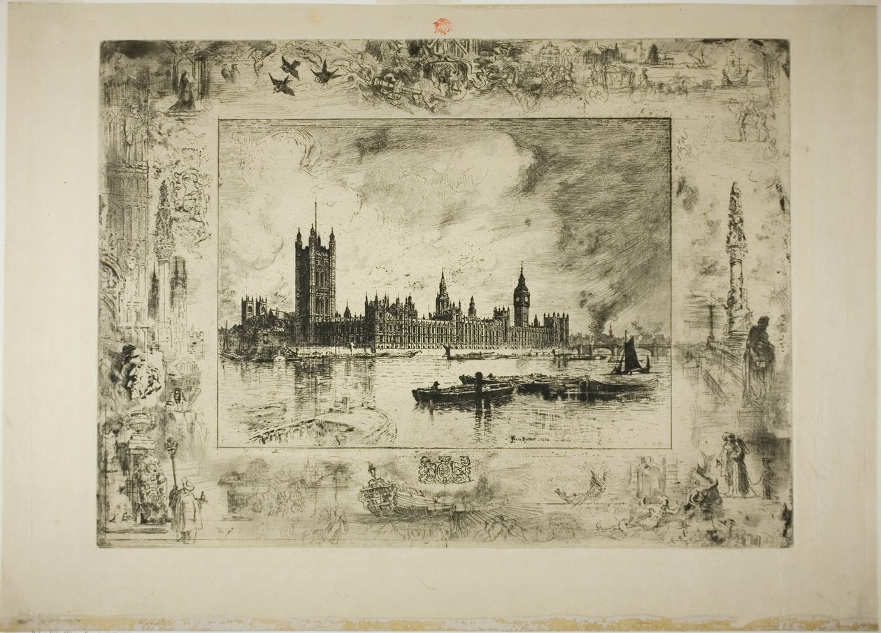 Westminster Palace af Felix Hilaire Buhot