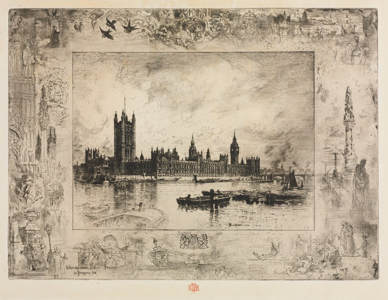Westminster Place af Felix Hilaire Buhot