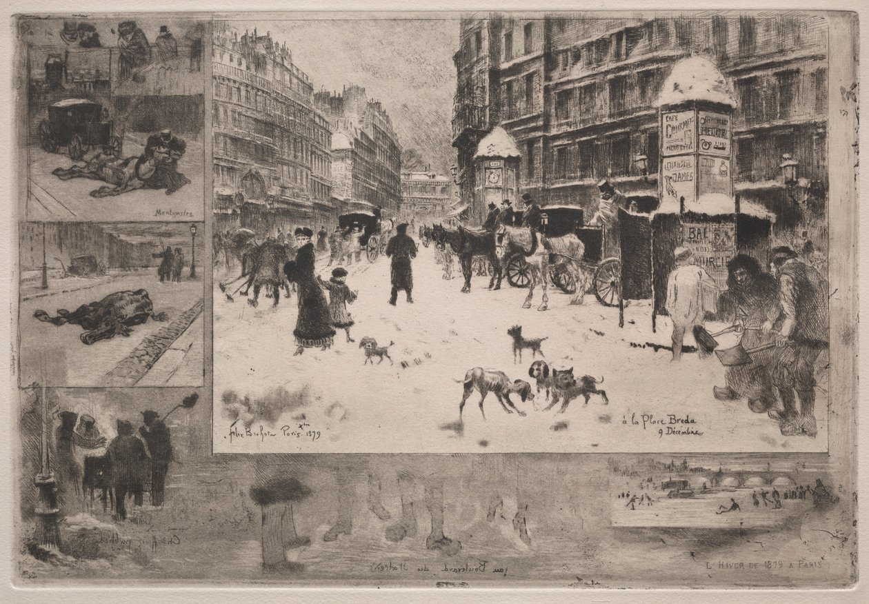 Vinter i Paris, 1879. af Felix Hilaire Buhot