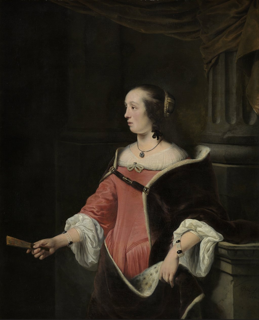 Portræt af en dame af Ferdinand Bol