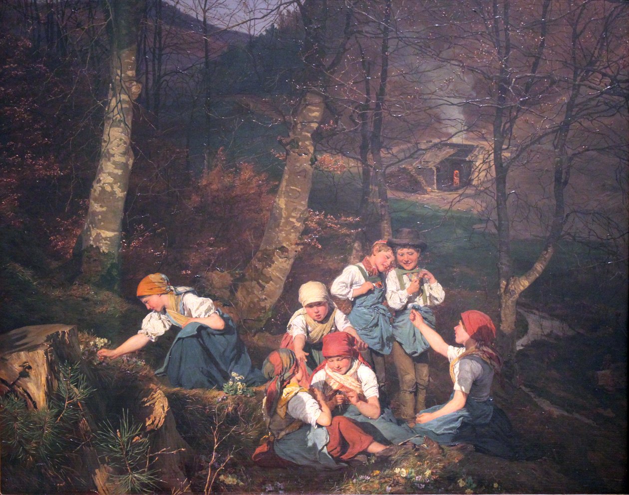 Børn i skoven af Ferdinand Georg Waldmuller