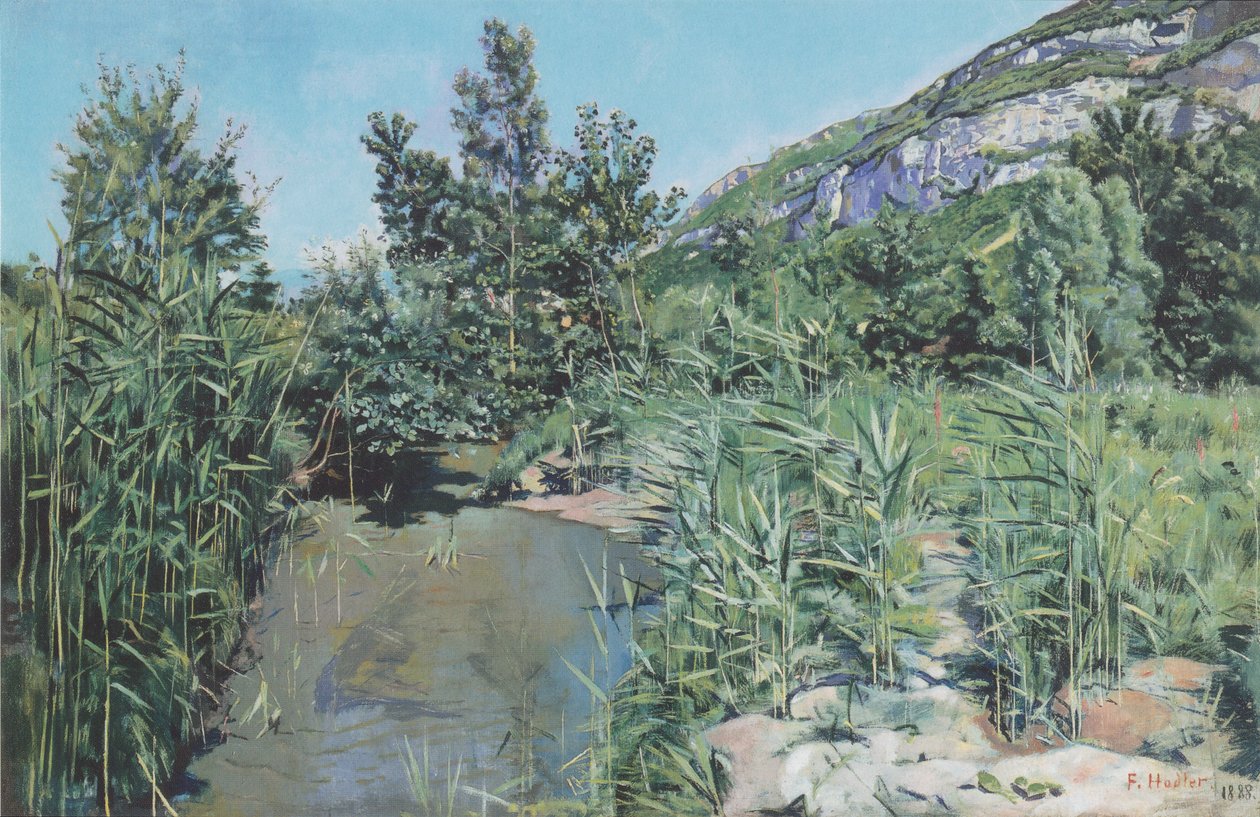 Am Fuss des Salève af Ferdinand Hodler