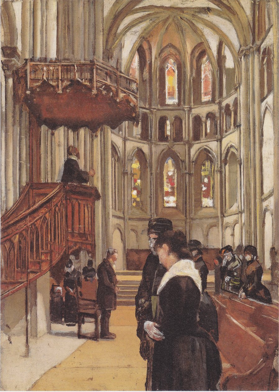 Bønnen i Saint-Pierre-katedralen i Genève af Ferdinand Hodler