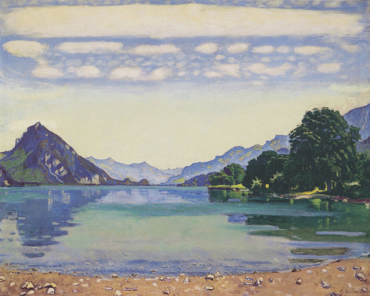 Thun -søen fra Lessigen af Ferdinand Hodler