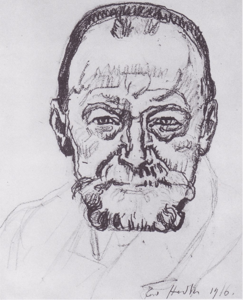 Selvportrætstudie af Ferdinand Hodler