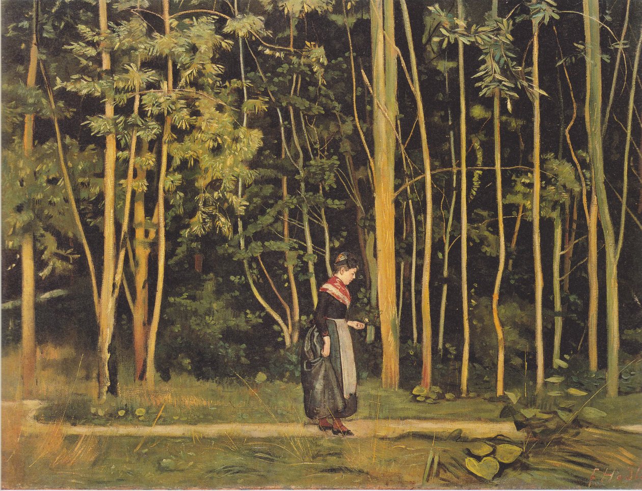 Walker i udkanten af ​​skoven af Ferdinand Hodler